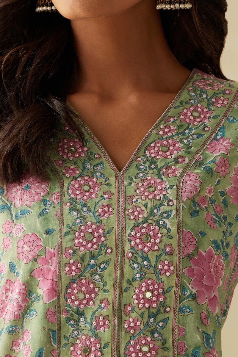 Rosheen Dahlia Sanganeri Kurta - Image 5