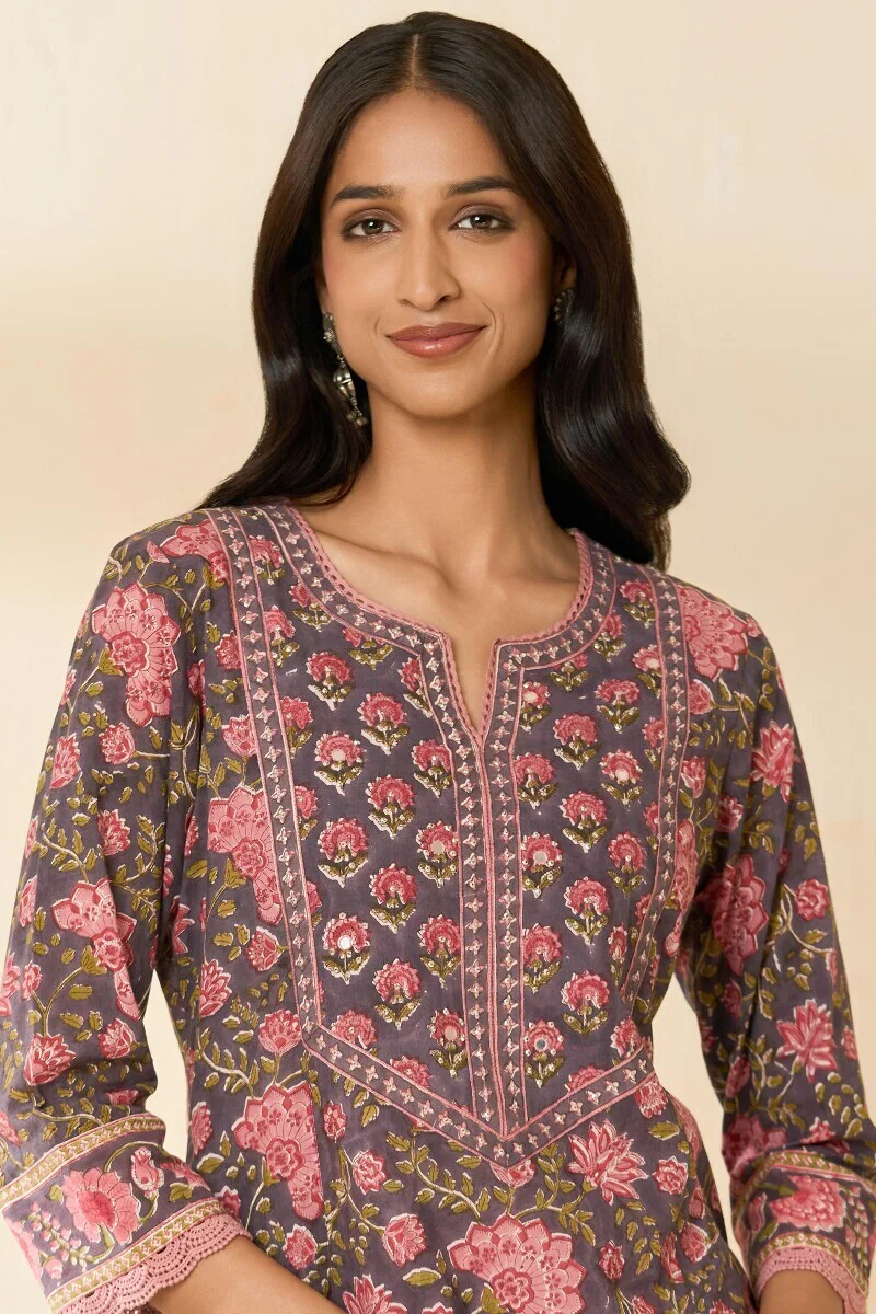 Surplus: Rosheen Faiza Sanganeri Kurta - Image 5