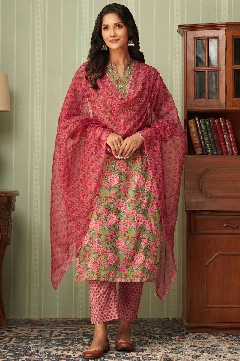 Rosheen Heer Sanganeri Kurta - Image 4