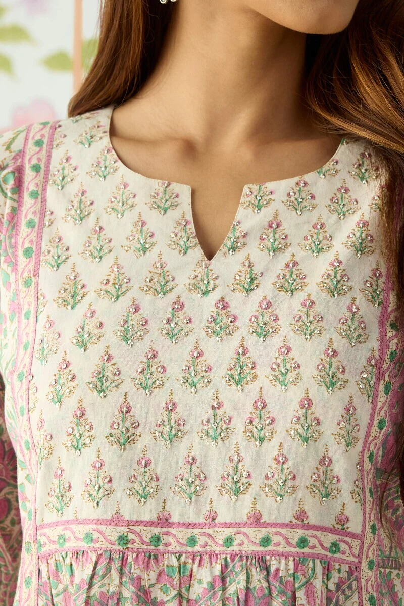 Roz Meher Farhin Sanganeri Kurta - Image 5