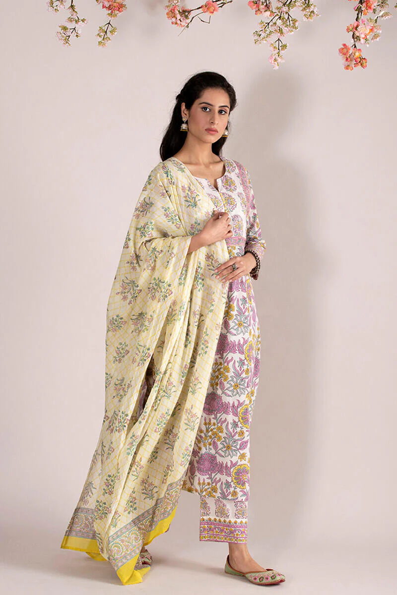 Roz Meher Farzin Block Printed Straight Farsi - Image 5