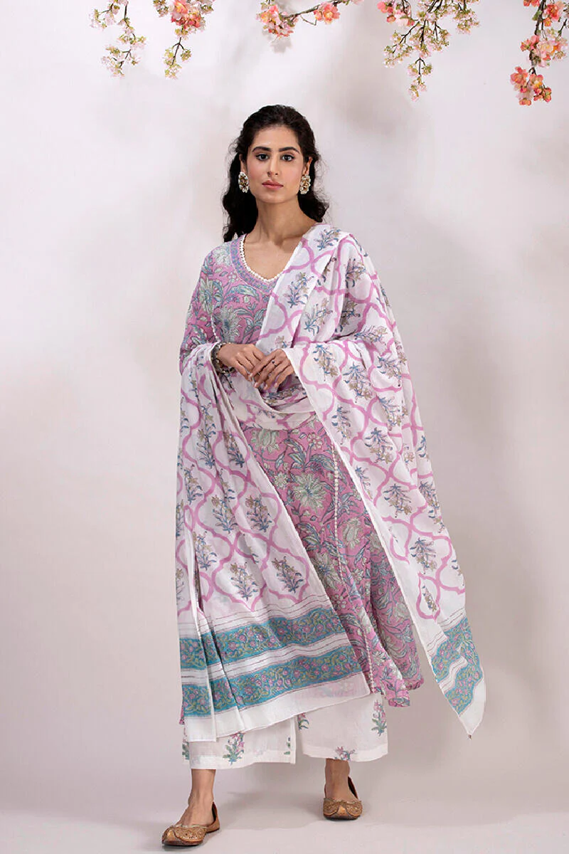 Roz Meher Ferozah Block Printed Kurta - Image 6