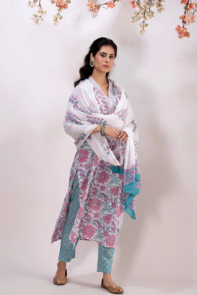 Roz Meher Jazmin Block Printed Cigarette Pants - Image 5