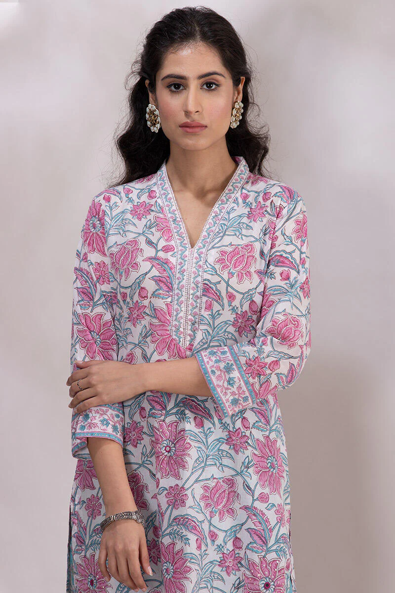 Roz Meher Jazmin Block Printed Kurta - Image 2