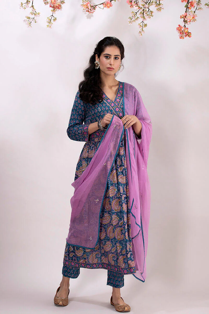 Roz Meher Jia Block Printed Narrow Pants - Image 5