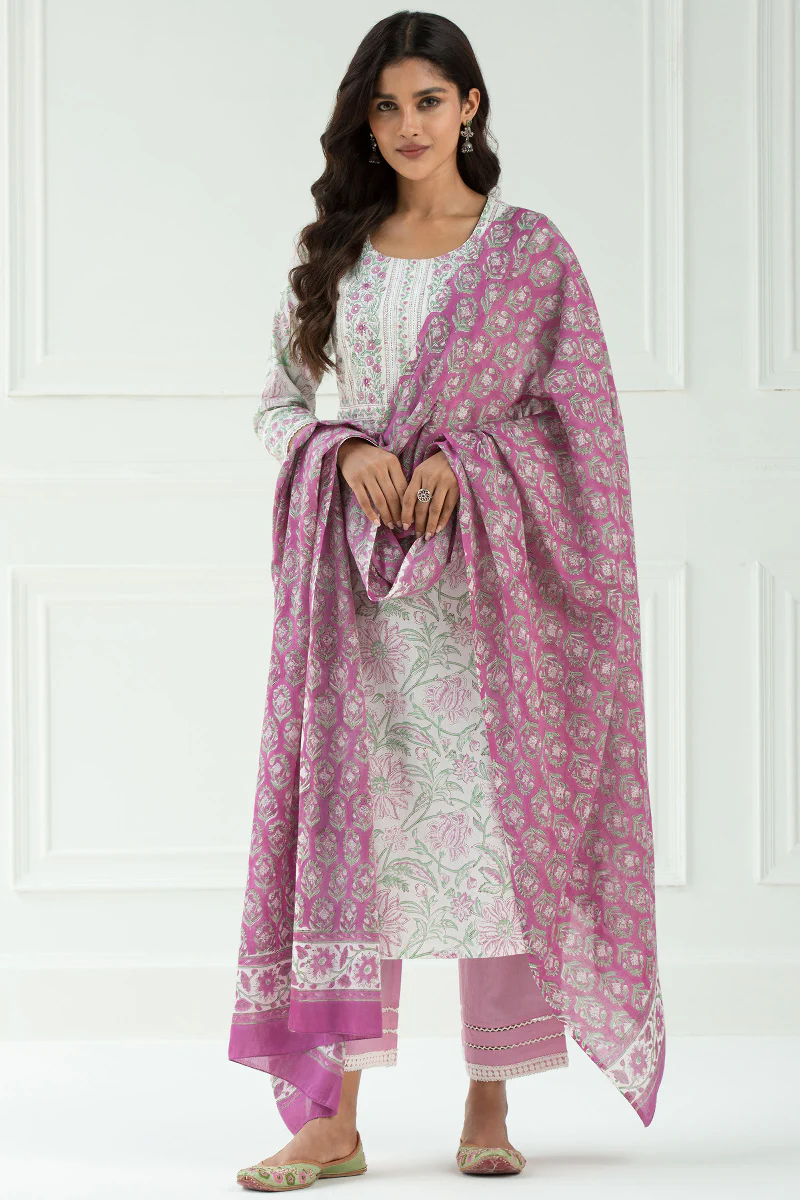 Roz Meher Mahira Block Printed Dupatta - Image 3