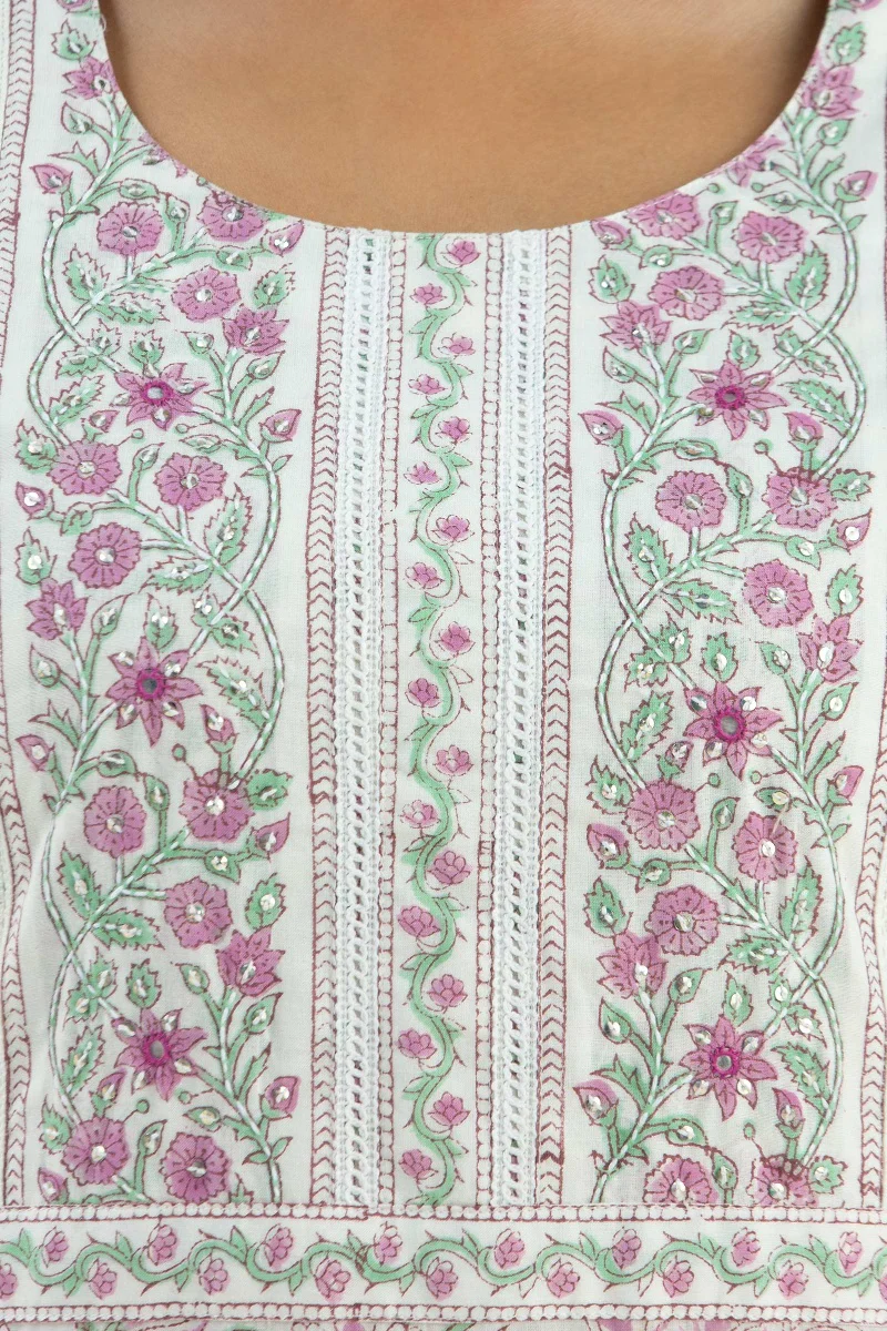Roz Meher Mahira Block Printed Kurta - Image 2