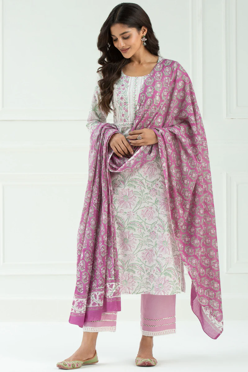 Roz Meher Mahira Block Printed Kurta - Image 5