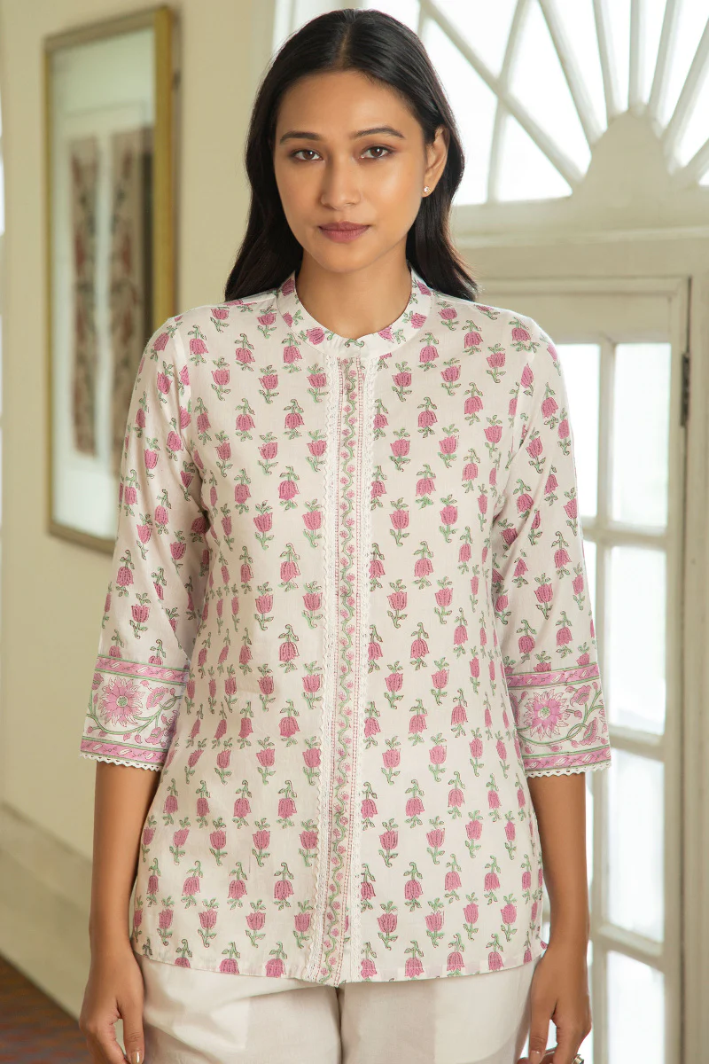 Roz Meher Mahira Block Printed Top