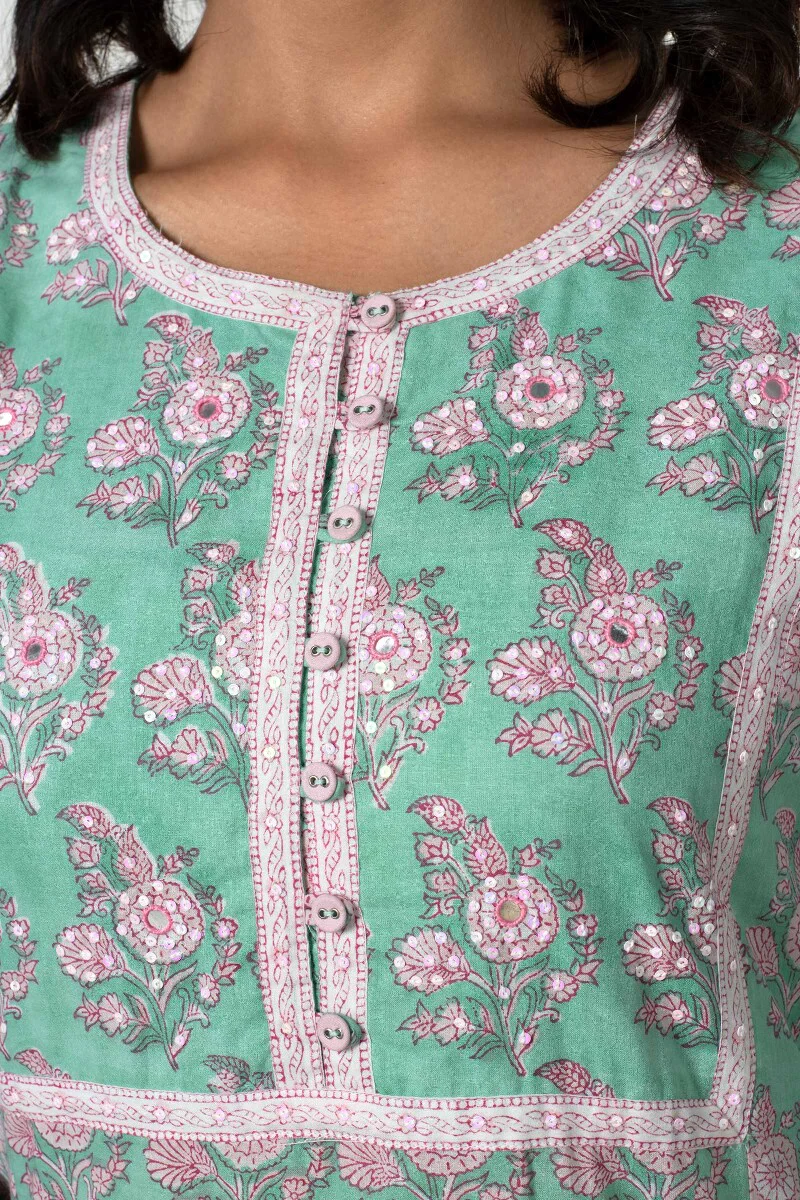 Roz Meher Mirza Sanganeri Kurta - Image 2
