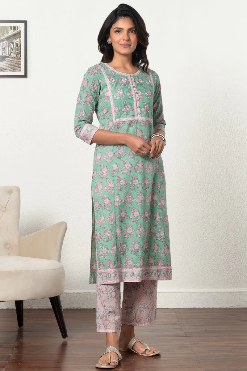 Roz Meher Mirza Sanganeri Kurta - Image 3