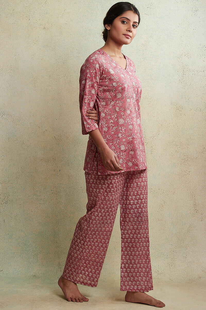 Roz Meher Nadia Block Printed Nightsuit - Image 2
