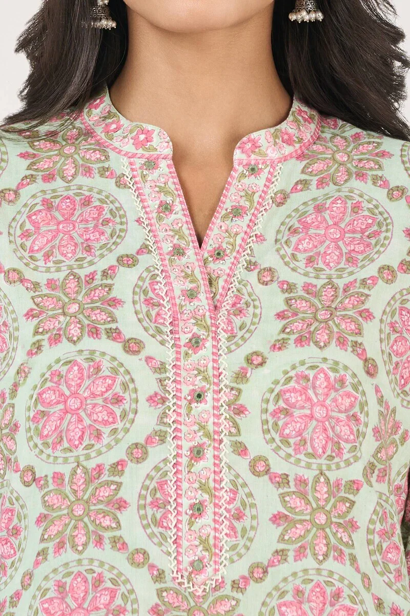 Surplus: Roz Meher Zeinab Sanganeri Short Kurta - Image 4
