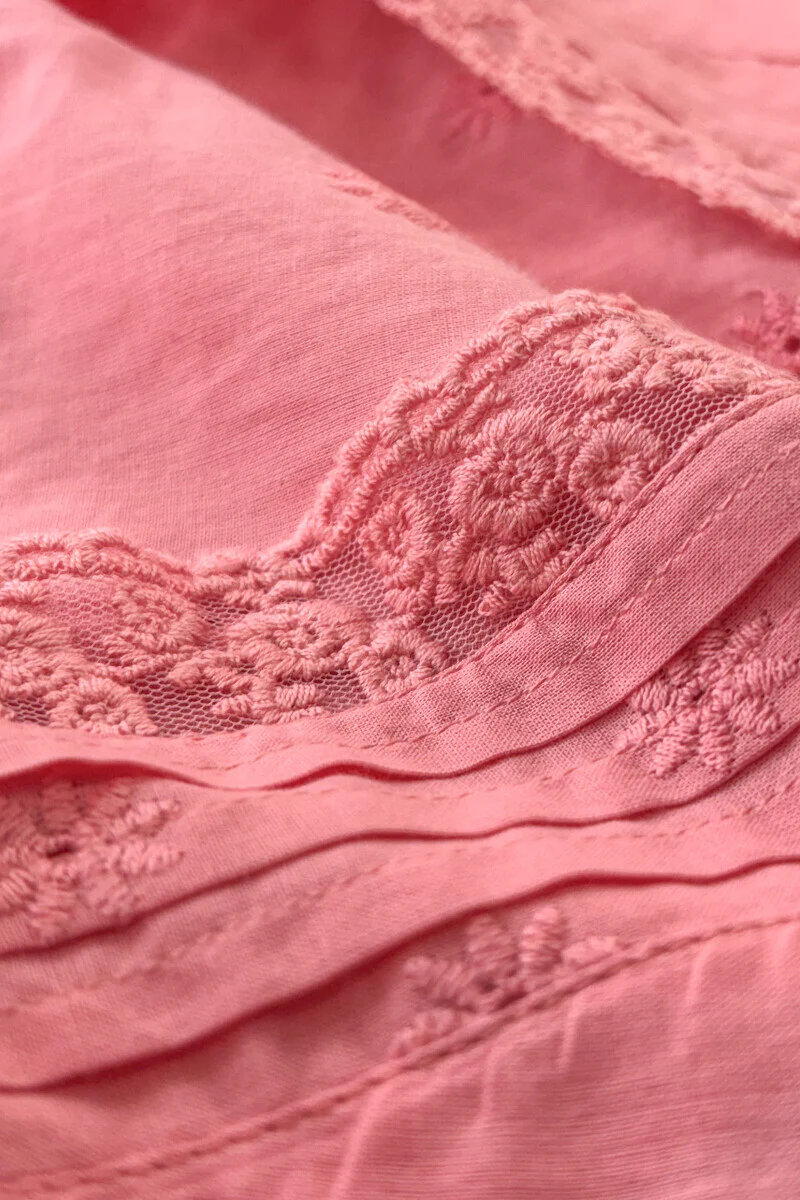 Roza Aliza Pink Schiffli Kurta - Image 2