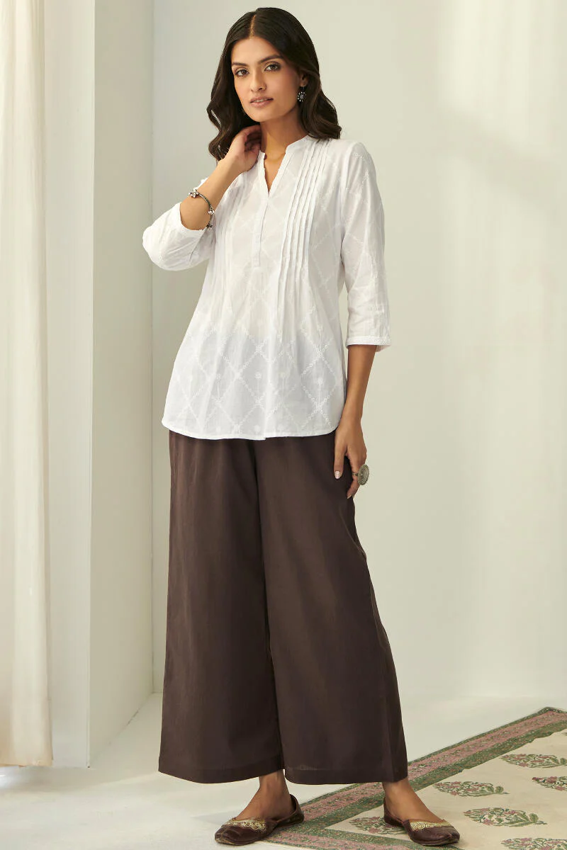 Roza Brown Flax Cotton Farsi - Image 3