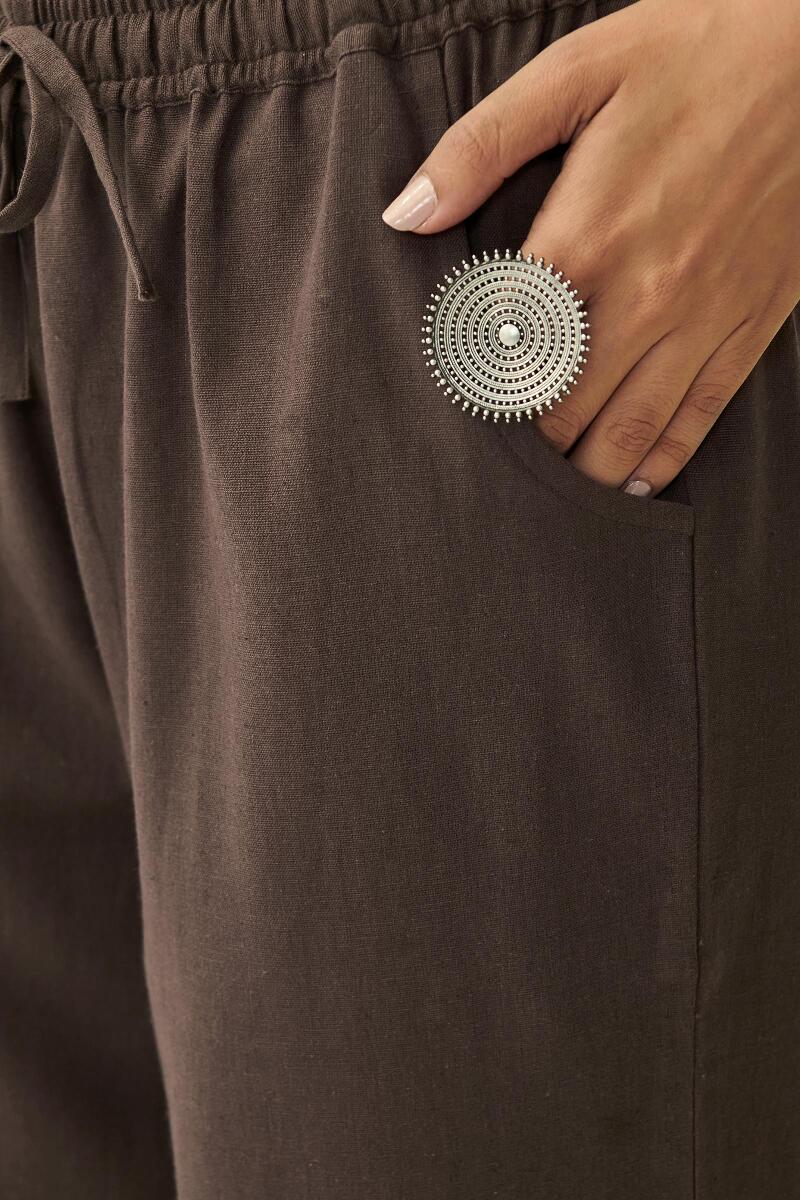 Roza Brown Flax Cotton Farsi - Image 2
