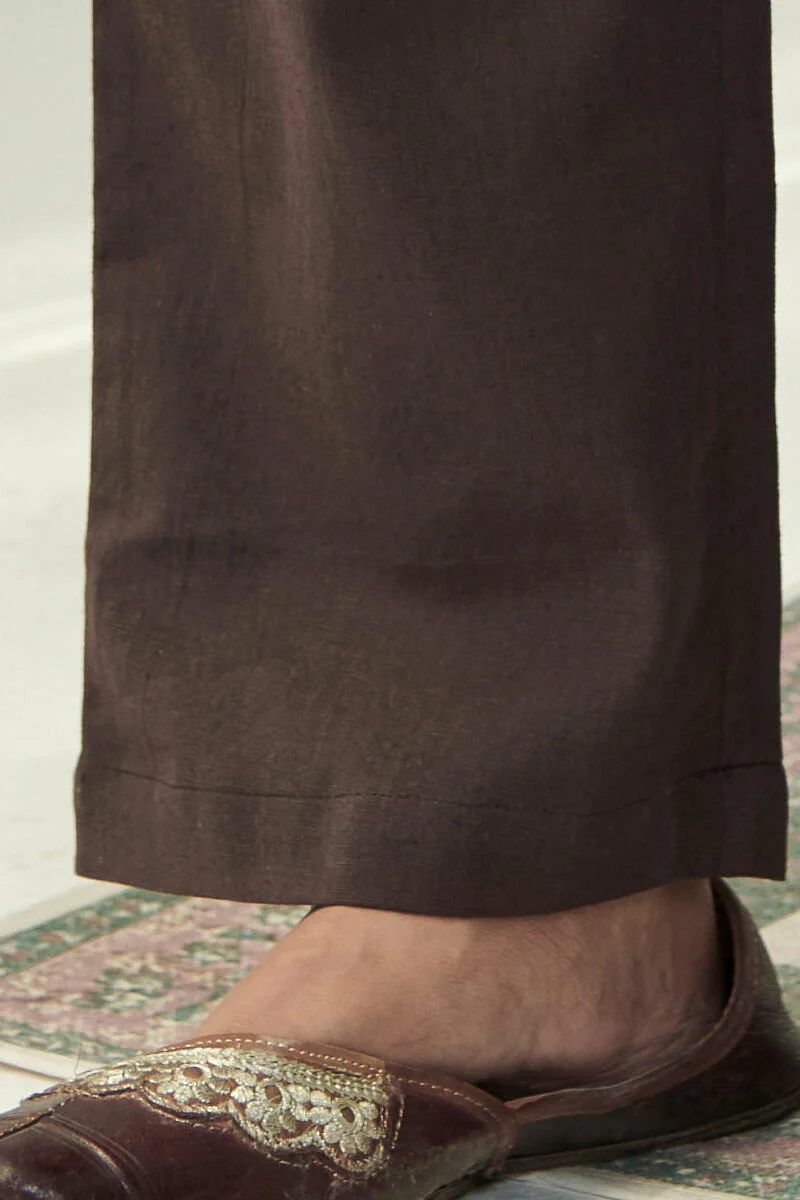 Roza Brown Flax Cotton Pants - Image 4