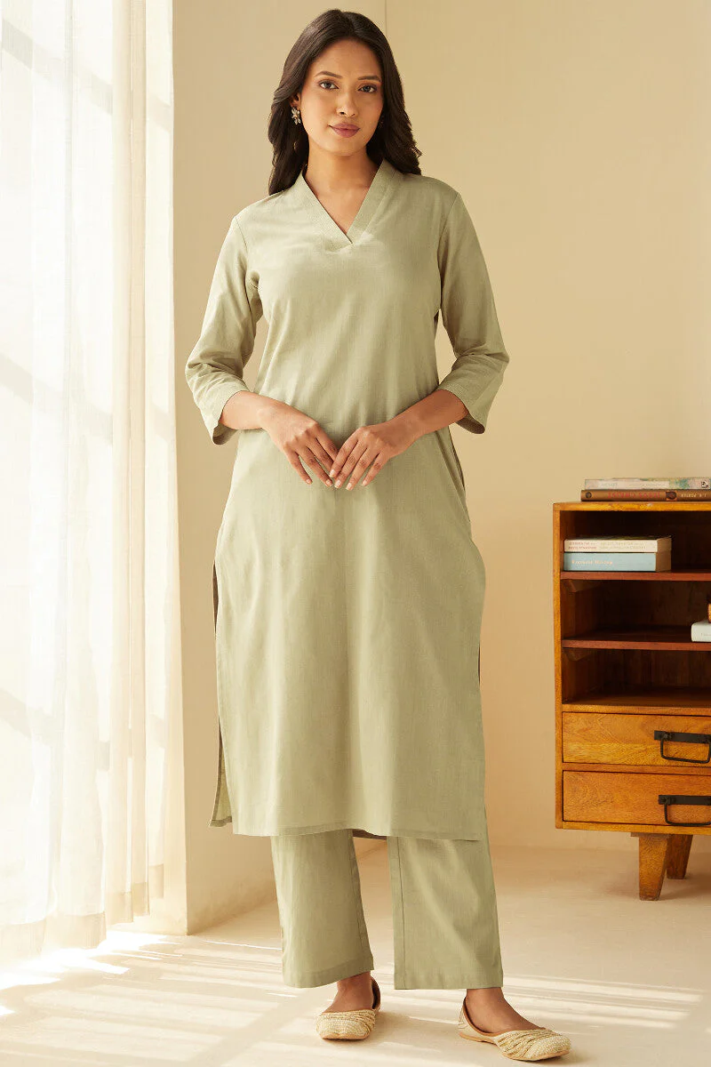 Surplus: Roza Dahlia Beige Kurta - Image 2