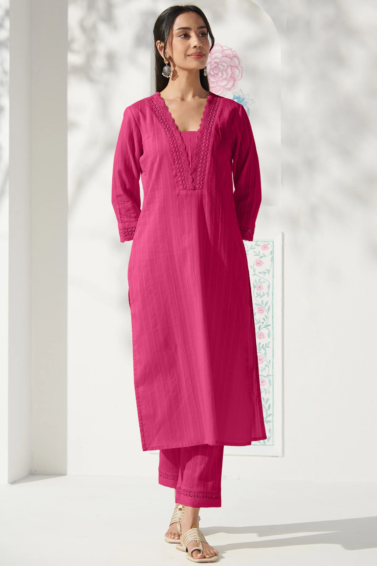 Roza Farah Pink Kurta - Image 2