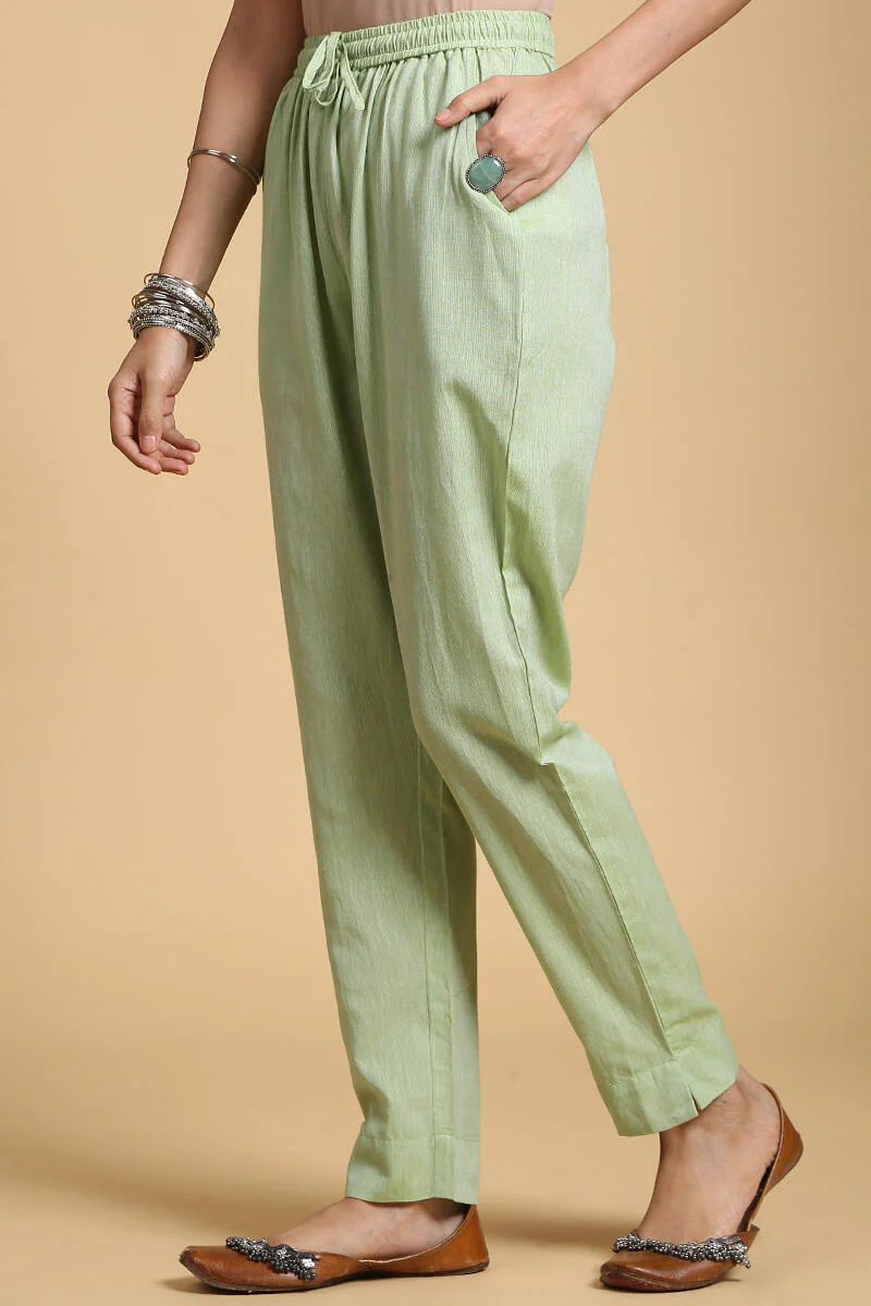 Roza Gauhar Green Cigarette Pants - Image 2