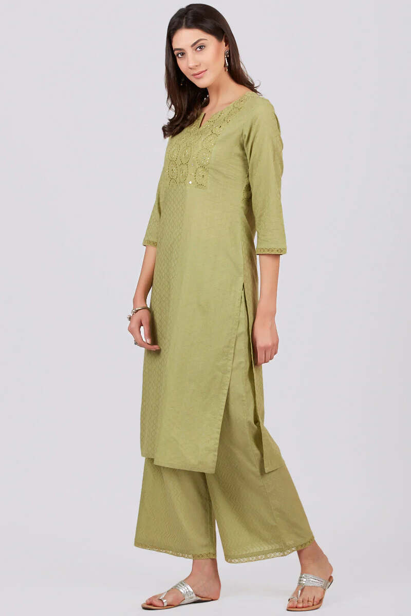 Roza Jahan Green Kurta - Image 3