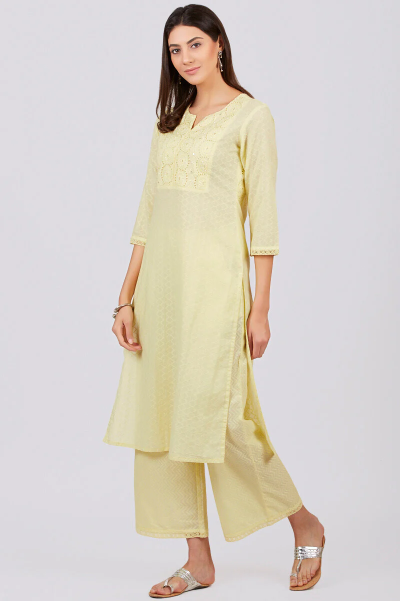 Roza Jahan Yellow Kurta - Image 3