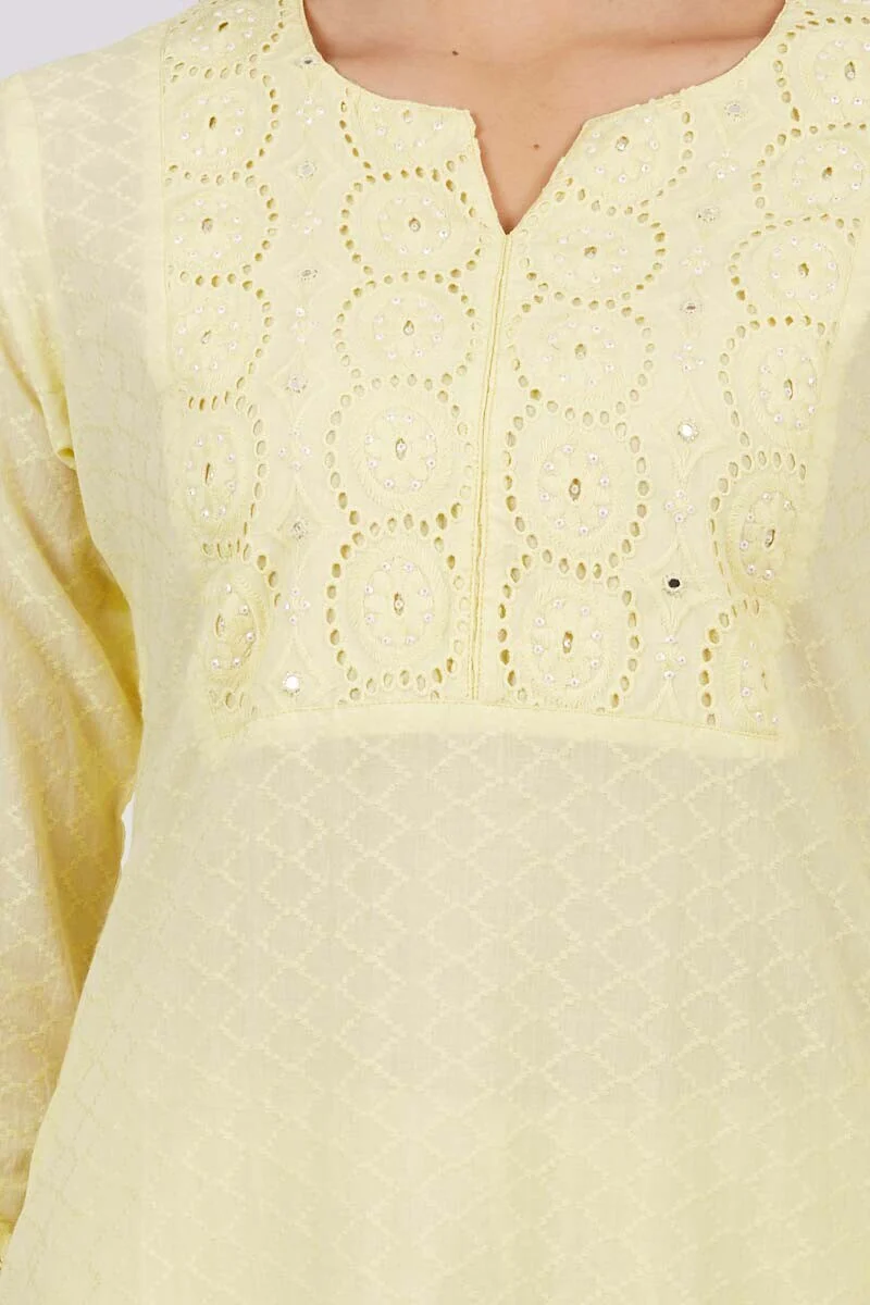 Roza Jahan Yellow Kurta - Image 5