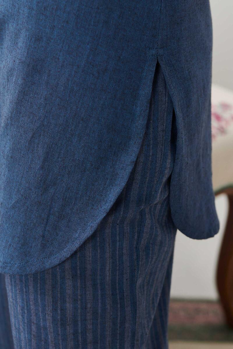 Roza Jannat Blue Handloom Loungewear Set - Image 5