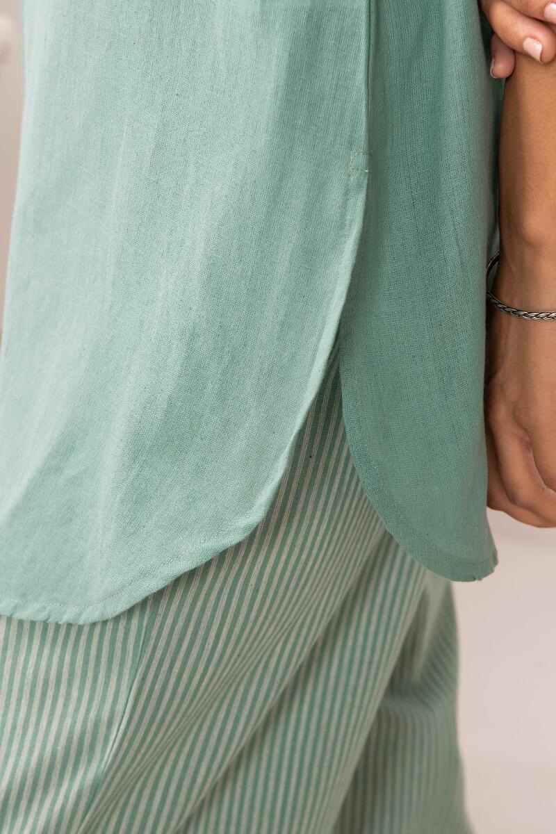 Roza Jannat Green Handloom Loungewear Set - Image 5