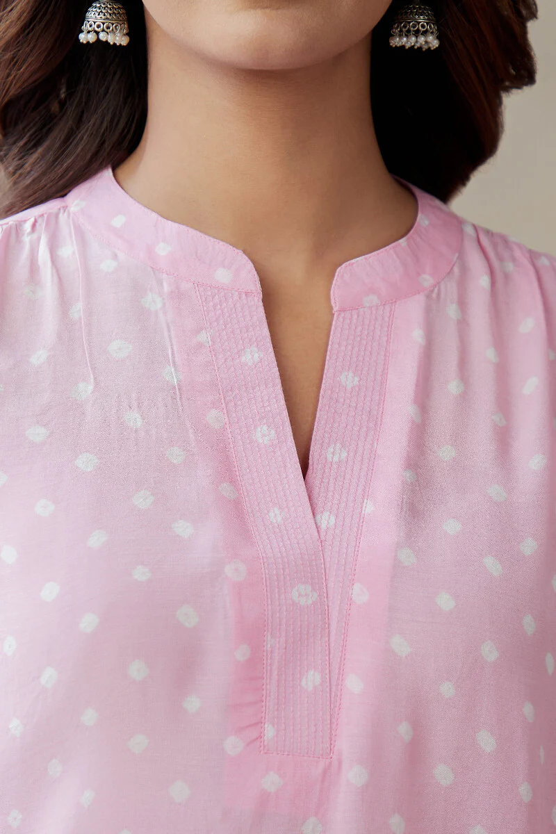 Roza Jannat Pink Bandhani Top - Image 4