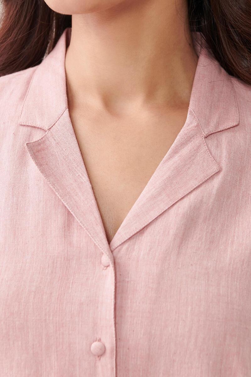 Roza Jannat Pink Handloom Loungewear Set - Image 3