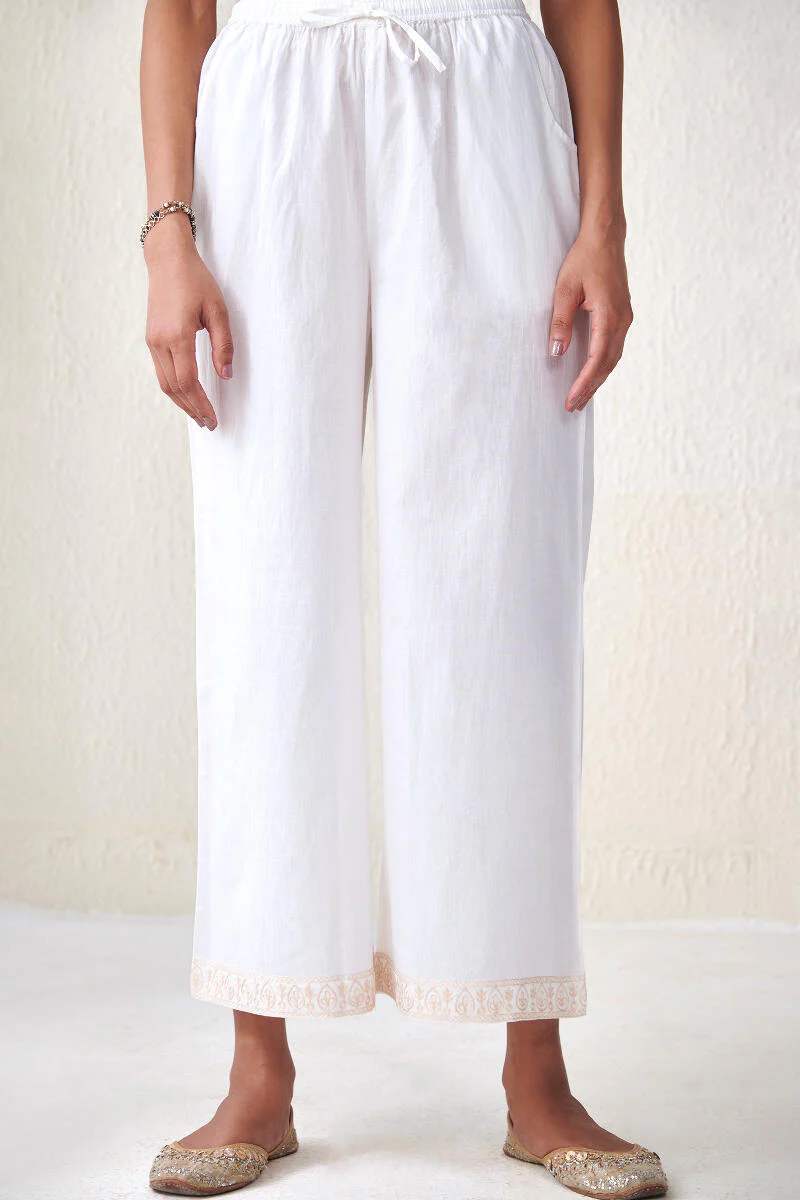 Roza Jia White Cotton Farsi