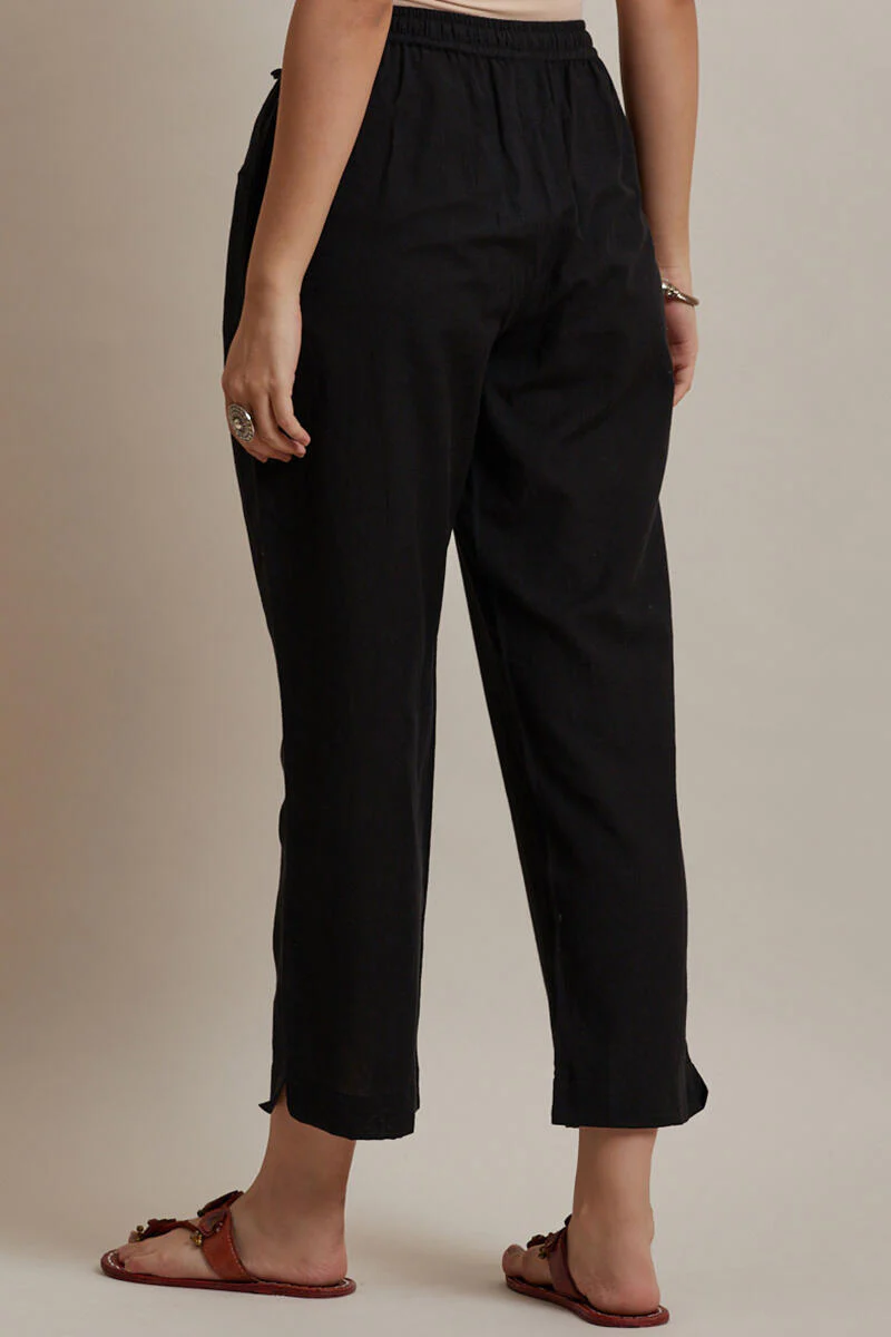 Roza Jiya Black Handloom Pants - Image 4