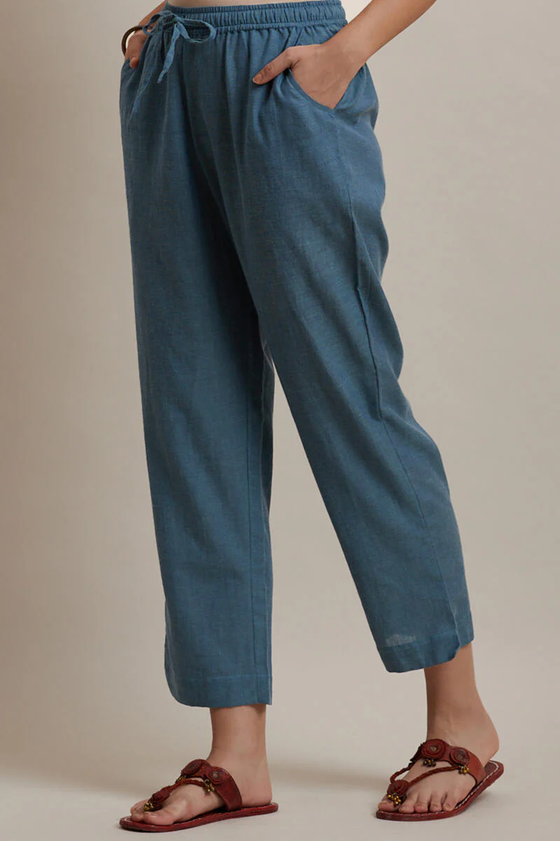 Roza Jiya Blue Handloom Pants - Image 2