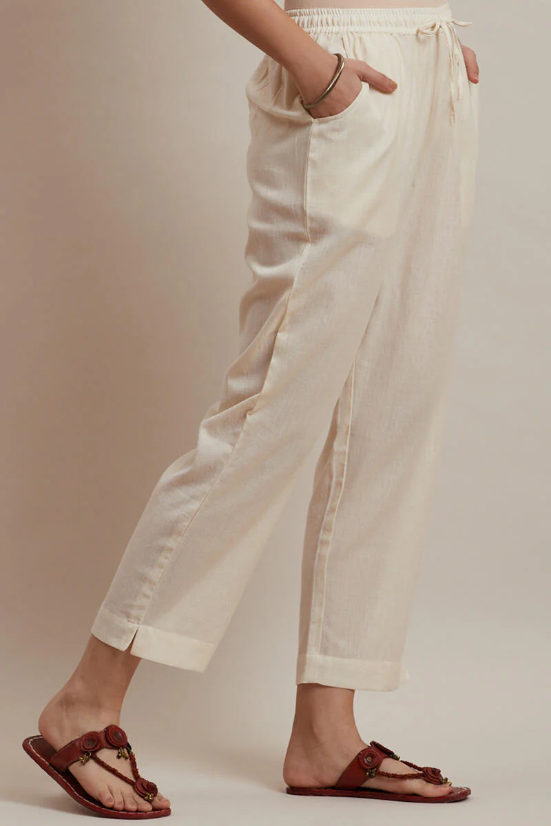 Roza Jiya Off-White Handloom Pants - Image 2