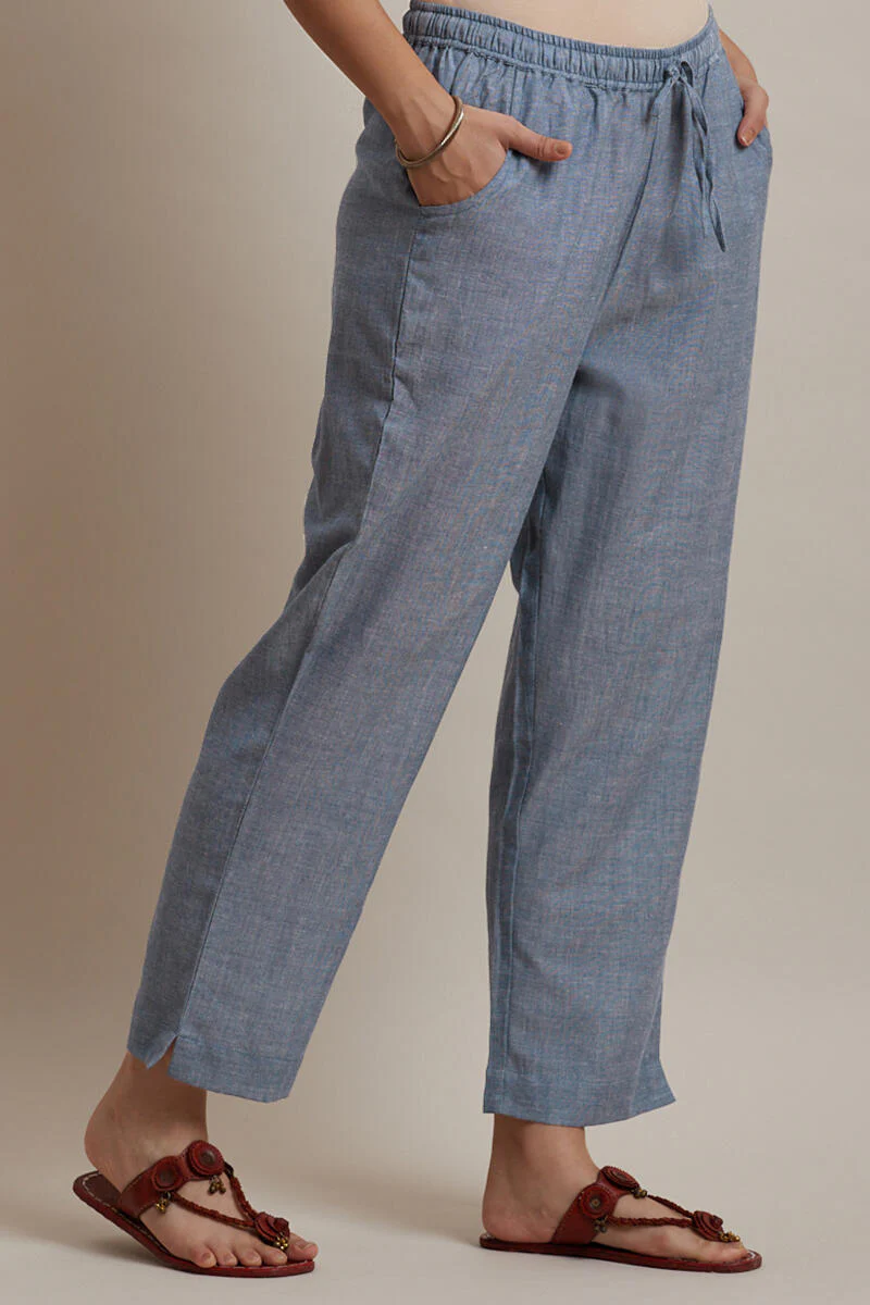 Roza Jiya Slate Grey Handloom Pants - Image 2
