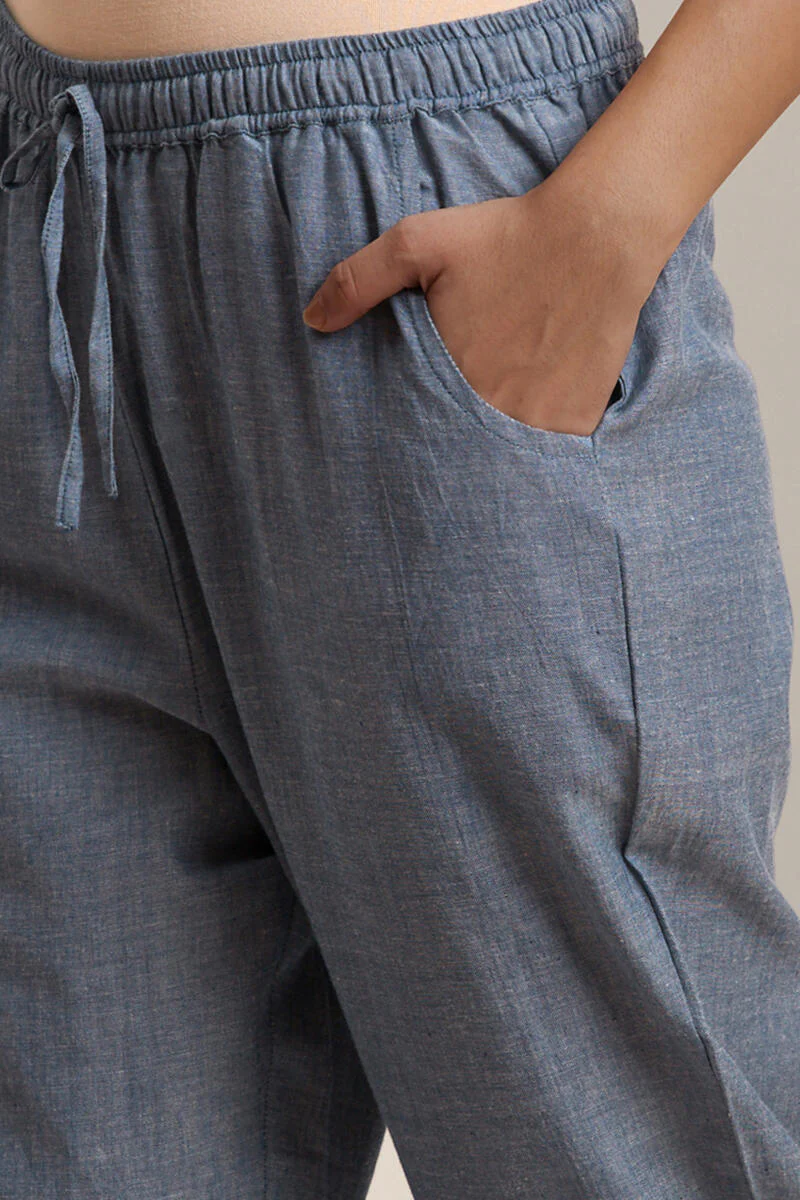 Roza Jiya Slate Grey Handloom Pants - Image 5