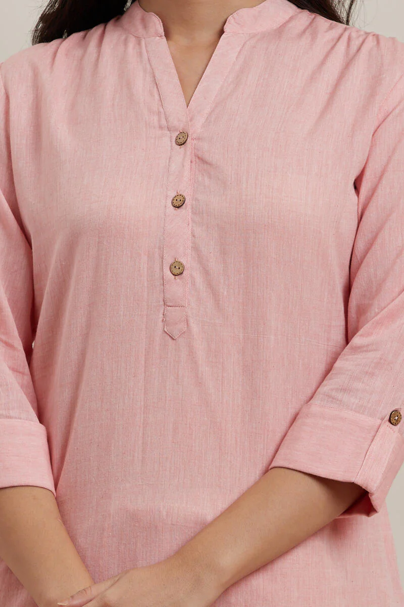 Roza Light Pink Short Kurta - Image 6