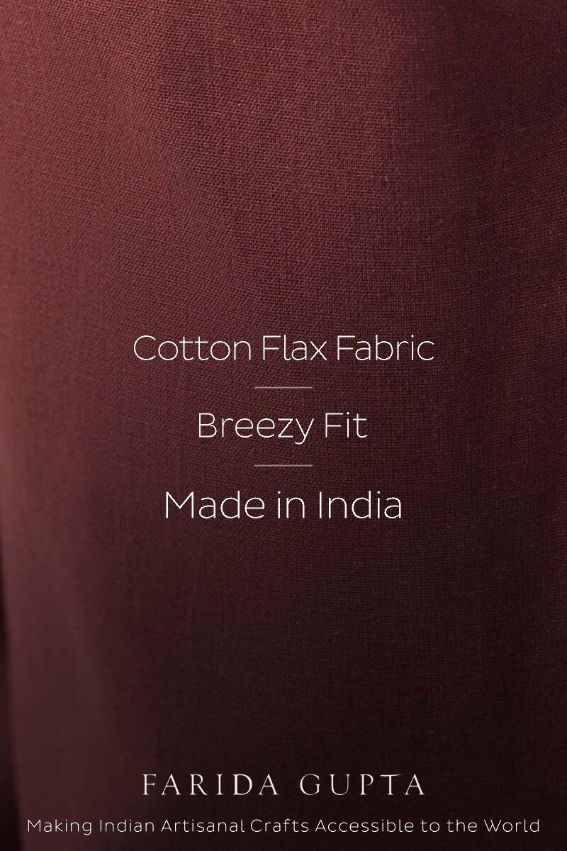 Roza Maroon Flax Cotton Farsi - Image 6