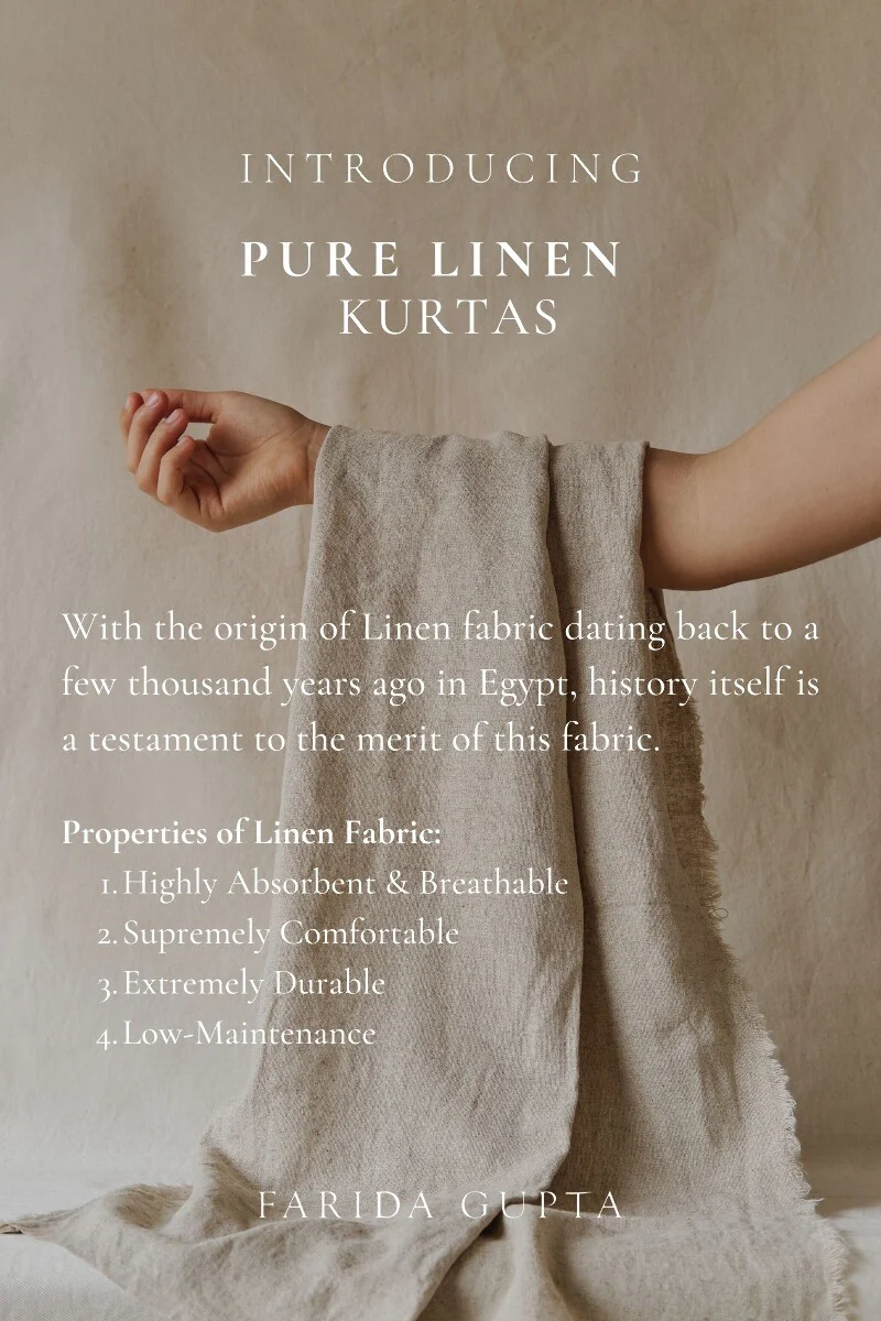 Roza Mirza Linen Beige Kurta - Image 2