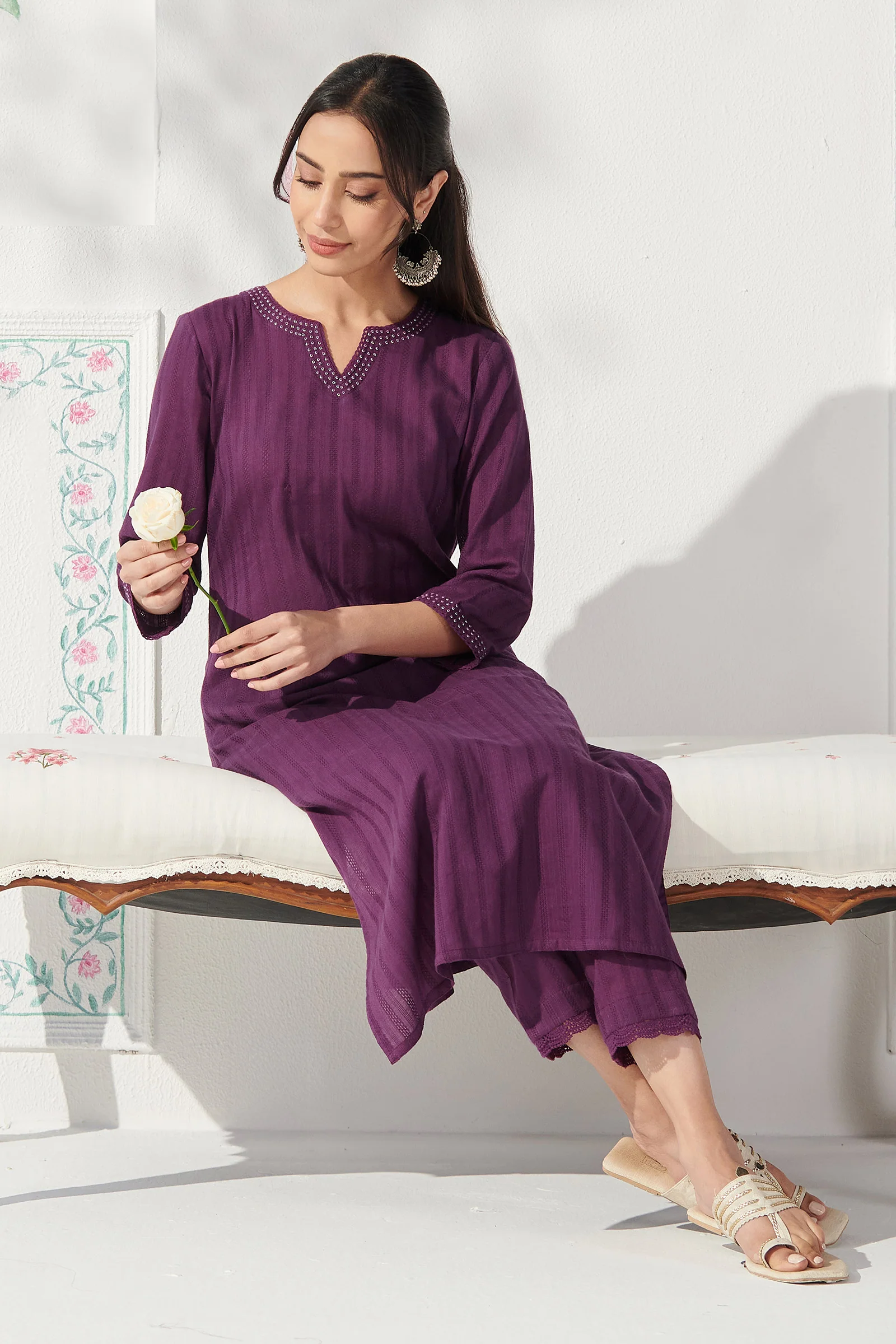 Roza Mirza Purple Narrow Pants - Image 3