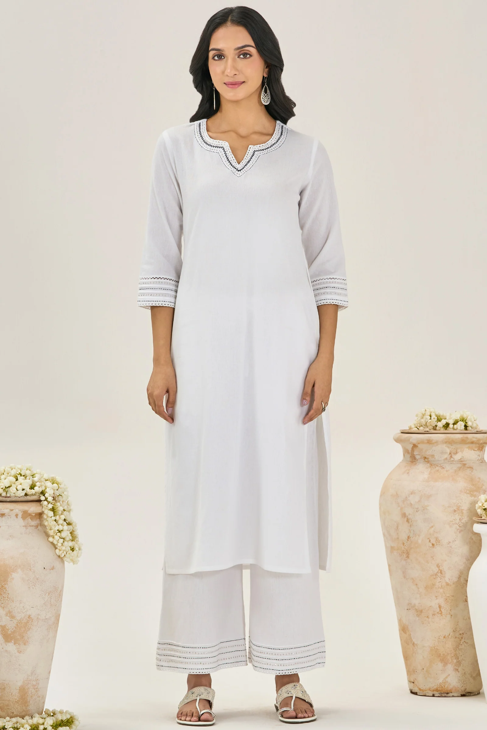 Roza Mumtaz White Kurta - Image 2