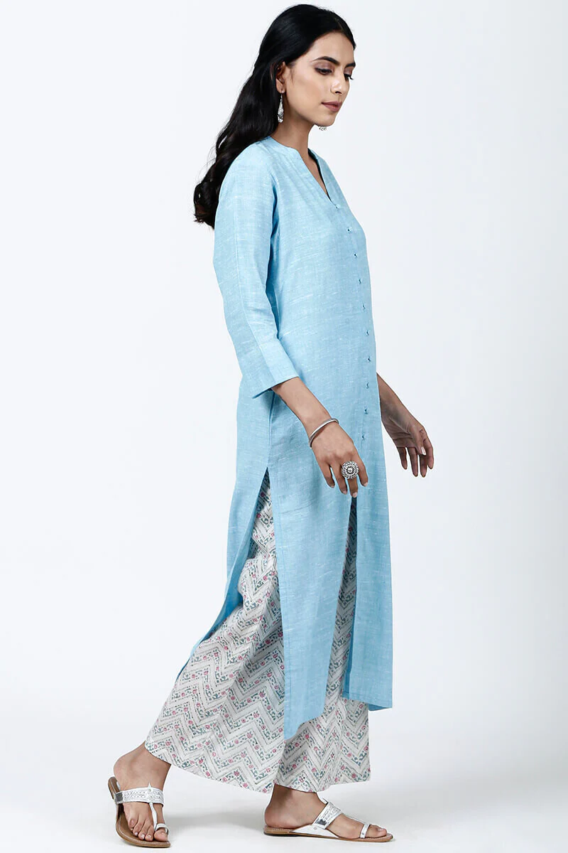 Roza Nazeena Blue Kurta - Image 3
