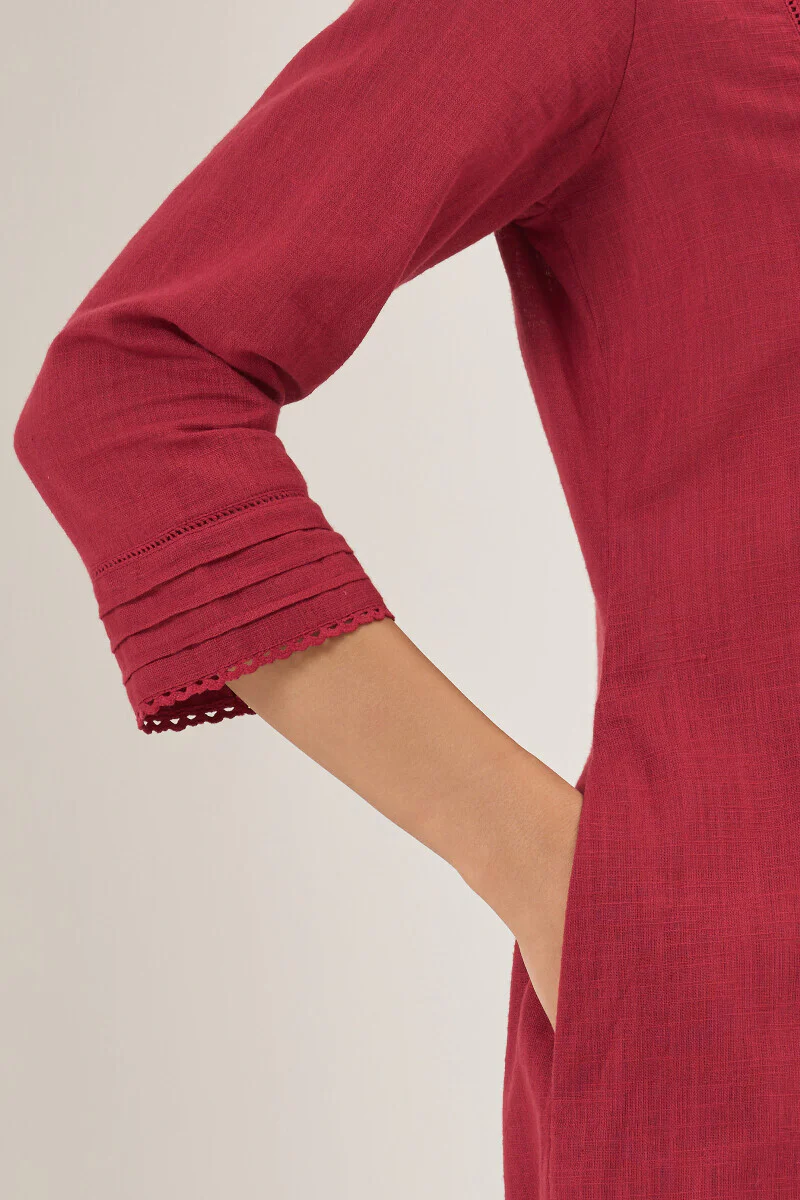 Roza Nida Brick Red Kurta - Image 6