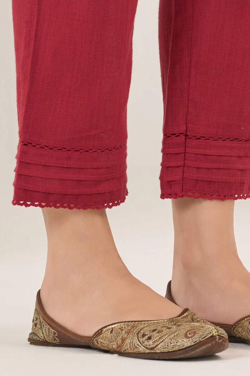 Roza Nida Brick Red Narrow Pants - Image 2