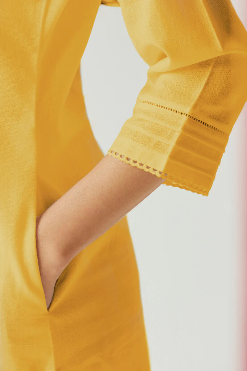 Roza Nida Lemon Yellow Kurta - Image 5