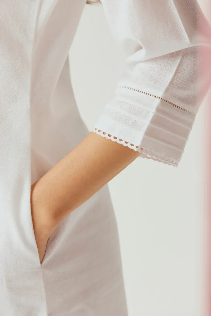 Surplus: Roza Nida White Kurta - Image 6