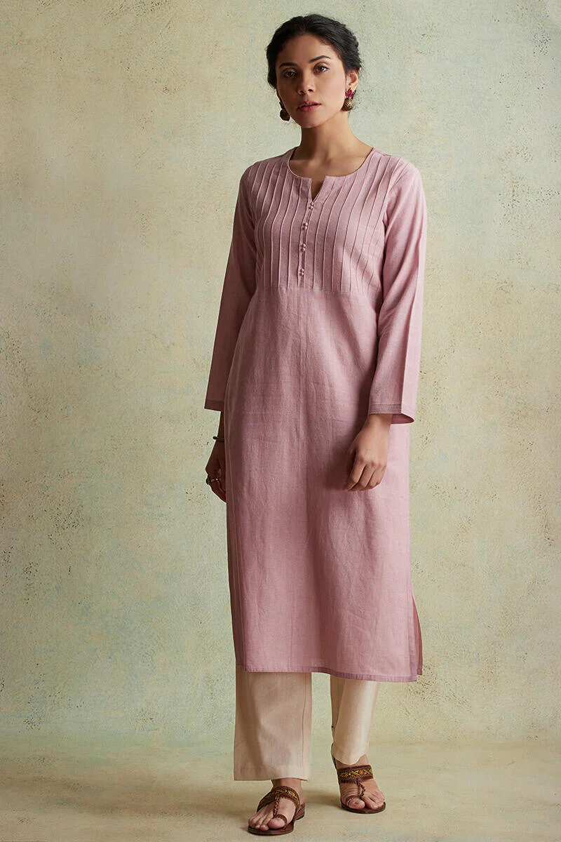 Roza Nihad Pink Handloom Kurta - Image 2