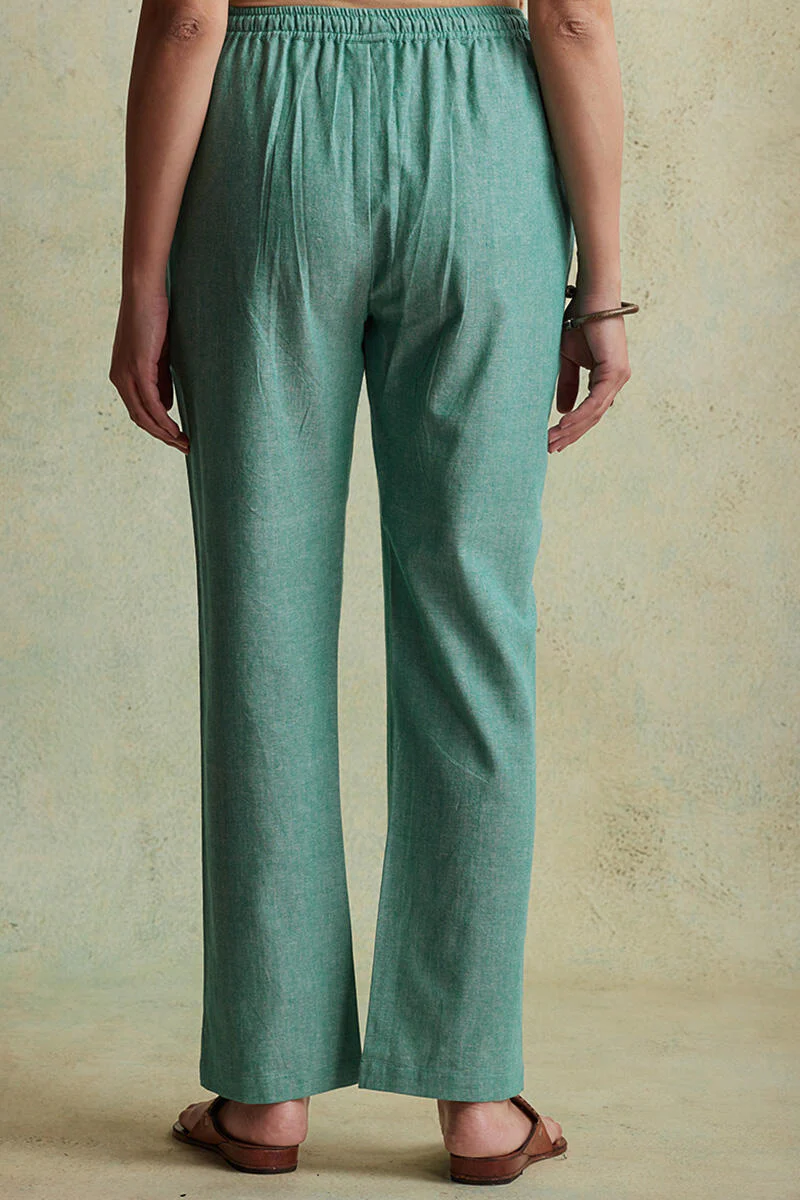 Roza Nihad Turquoise Handloom Pants - Image 3