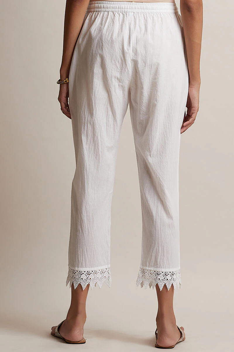 Roza Off-White Lace Narrow Pant - Image 4